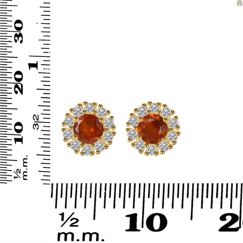 Kyanite (Orange) Stud Earring KYN-RDE-1268-O.