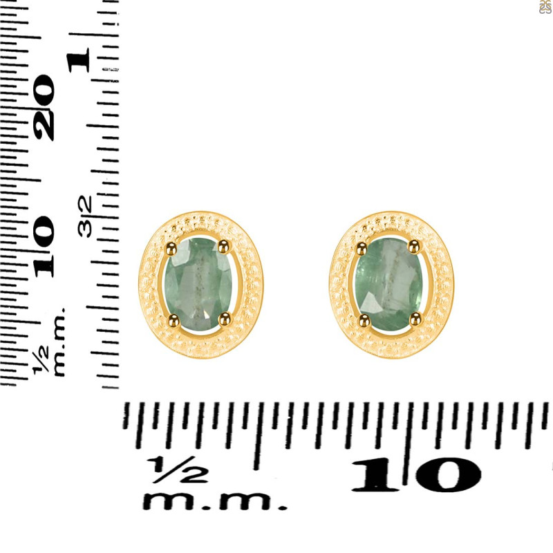 Kyanite (Green) Stud Earring KYN-RDE-35-G.