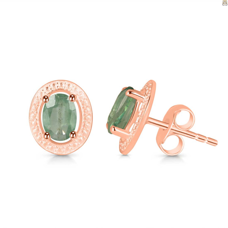 Kyanite (Green) Stud Earring KYN-RDE-35-G.