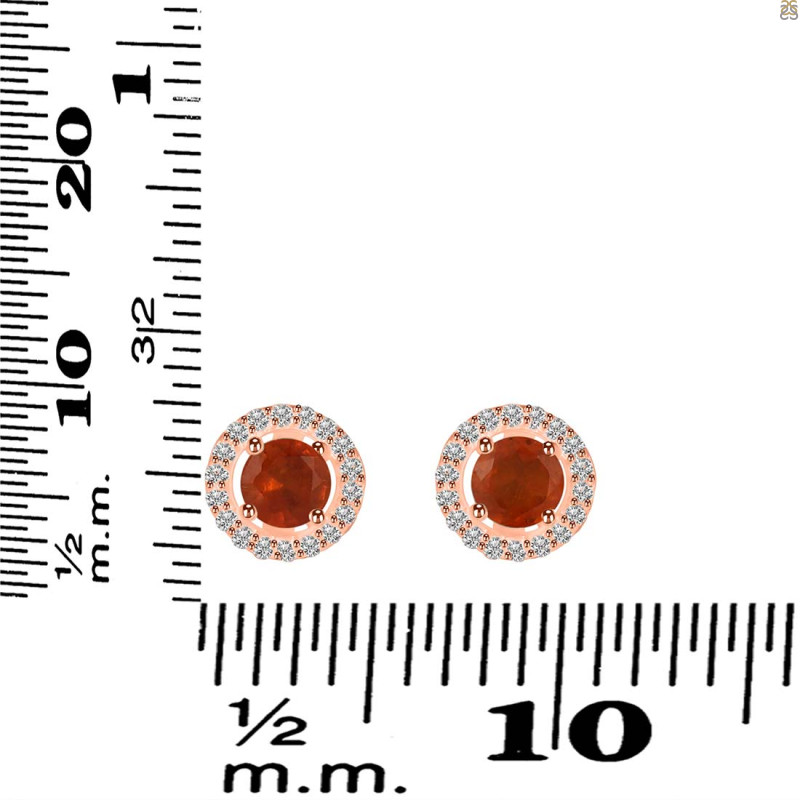 Kyanite (Orange) & White Topaz Stud Earring KYN-RDE-985-O.