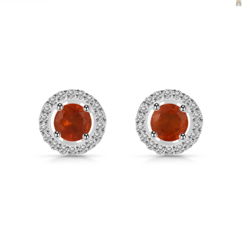 Kyanite (Orange) & White Topaz Stud Earring KYN-RDE-985-O.