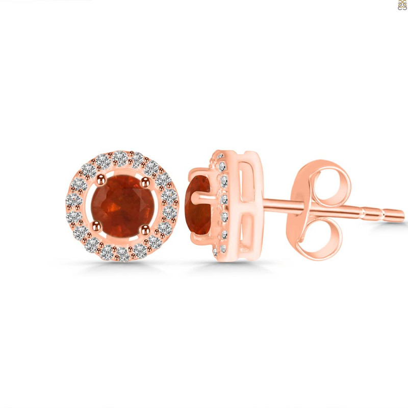 Kyanite (Orange) & White Topaz Stud Earring KYN-RDE-985-O.