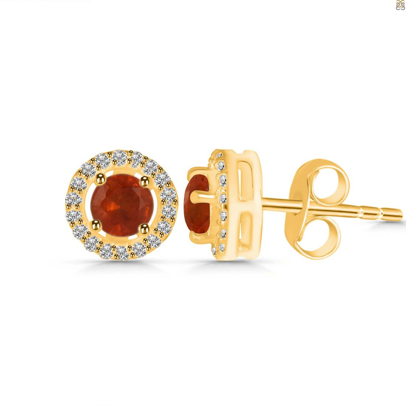 Kyanite (Orange) & White Topaz Stud Earring KYN-RDE-985-O.