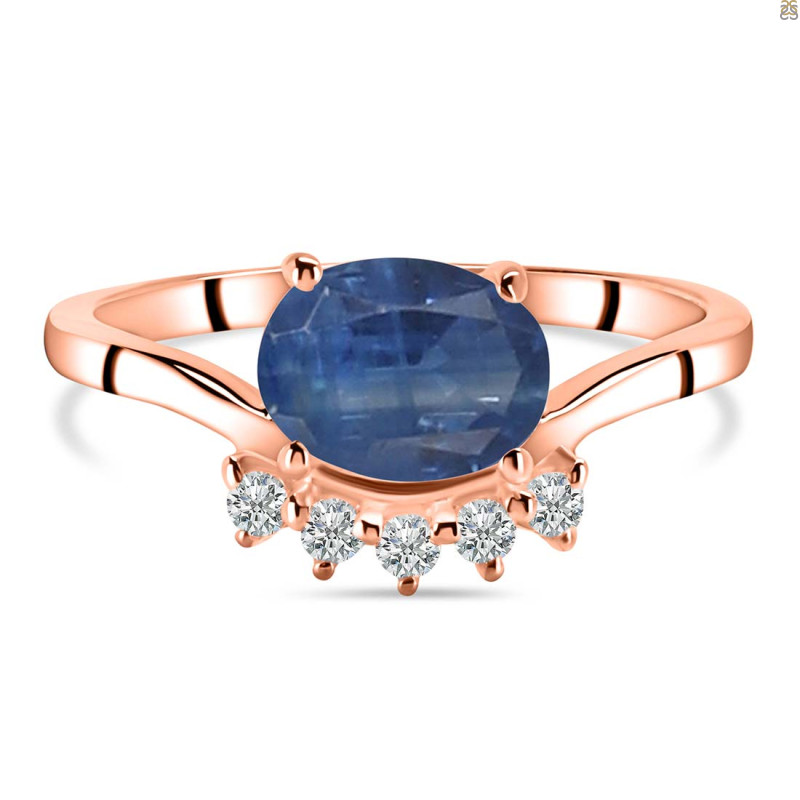 Kyanite & White Topaz Ring KYN-RDR-1681.