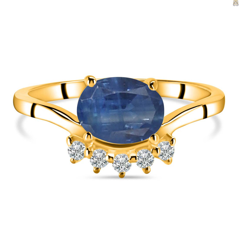 Kyanite & White Topaz Ring KYN-RDR-1681.