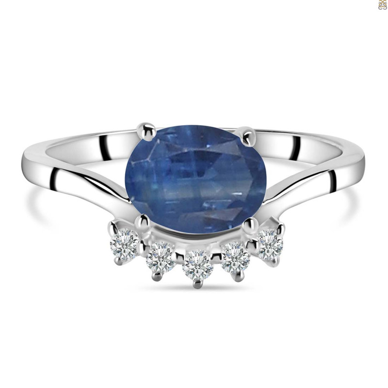 Kyanite & White Topaz Ring KYN-RDR-1681.