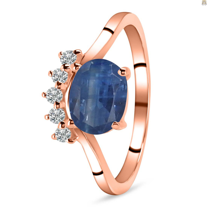Kyanite & White Topaz Ring KYN-RDR-1681.