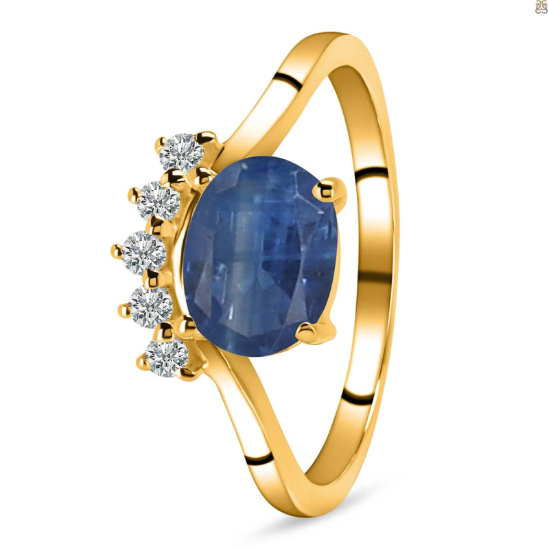 Kyanite & White Topaz Ring KYN-RDR-1681.