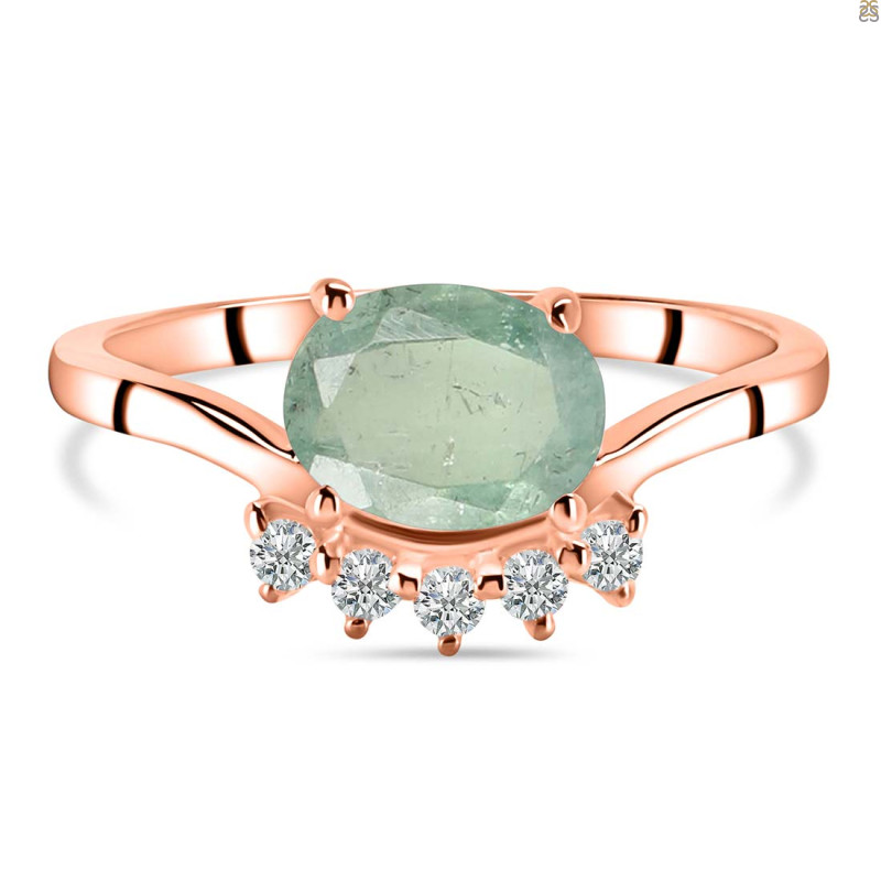 Kyanite (Green) & White Topaz Ring KYN-RDR-1681-G.