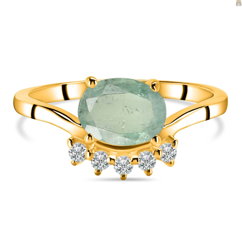 Kyanite (Green) & White Topaz Ring KYN-RDR-1681-G.