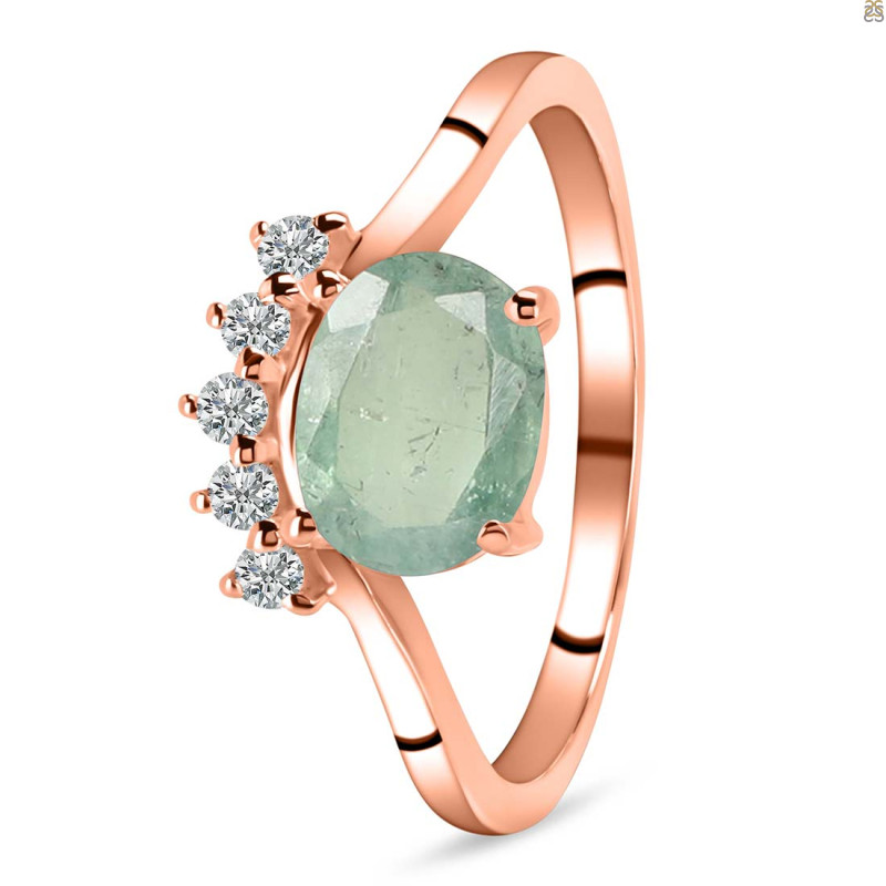 Kyanite (Green) & White Topaz Ring KYN-RDR-1681-G.