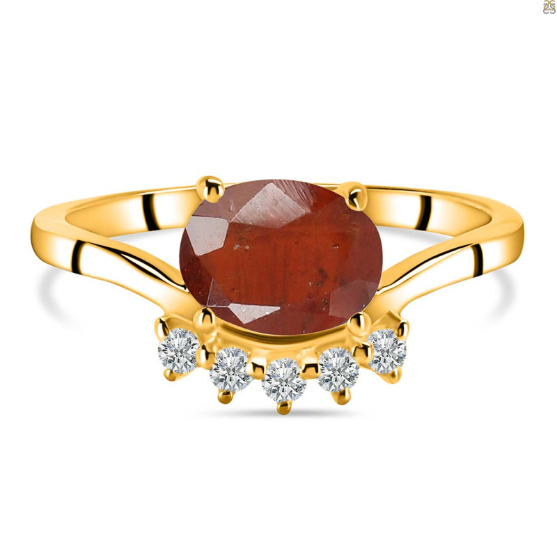 Kyanite (Orange) & White Topaz Ring KYN-RDR-1681-O.