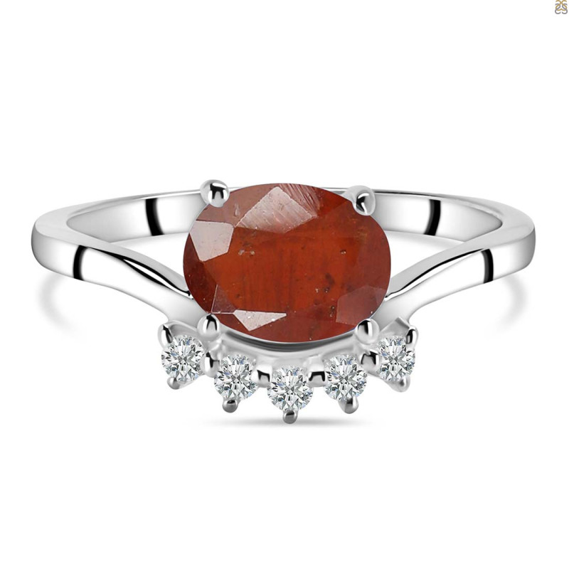 Kyanite (Orange) & White Topaz Ring KYN-RDR-1681-O.
