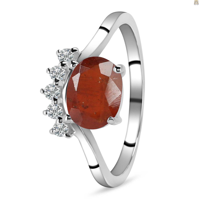 Kyanite (Orange) & White Topaz Ring