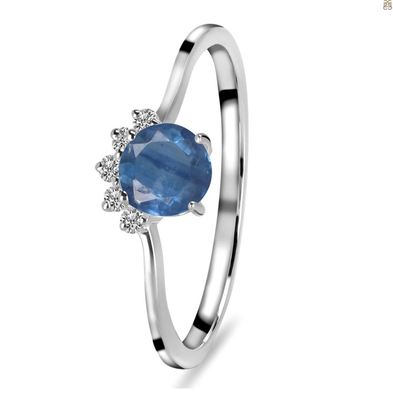 Kyanite & White Topaz Ring