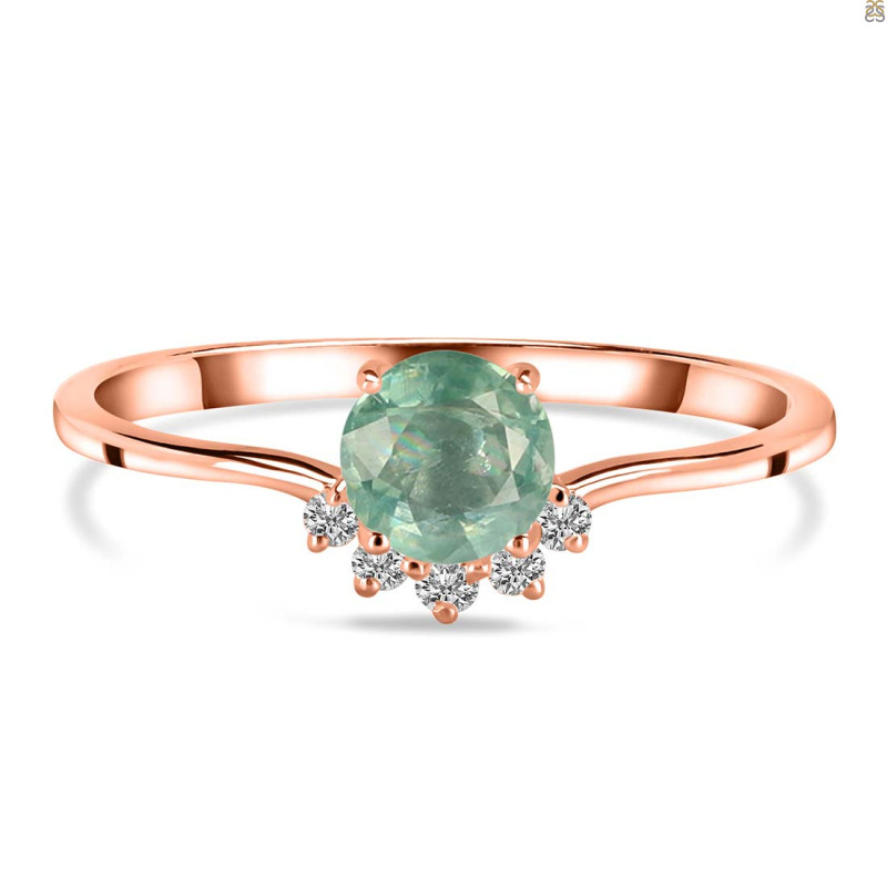 Kyanite (Green) & White Topaz Ring KYN-RDR-1942-G.
