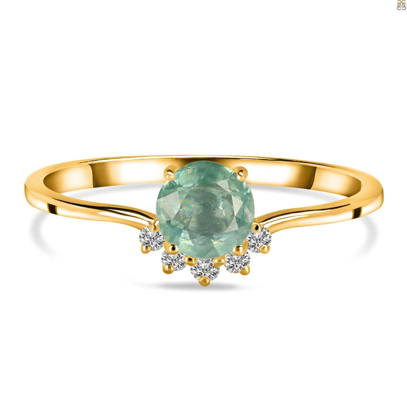 Kyanite (Green) & White Topaz Ring KYN-RDR-1942-G.