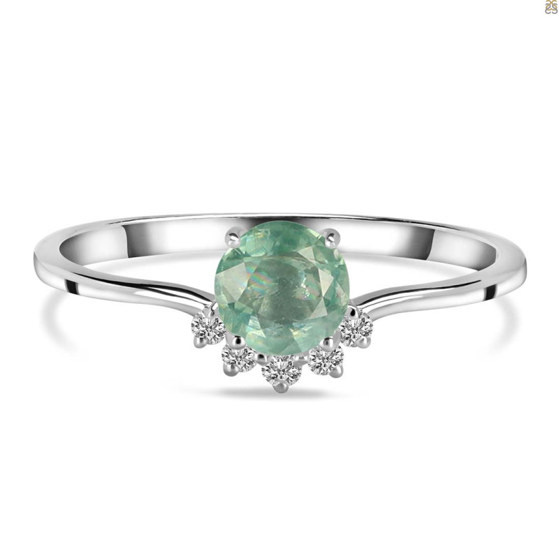 Kyanite (Green) & White Topaz Ring KYN-RDR-1942-G.