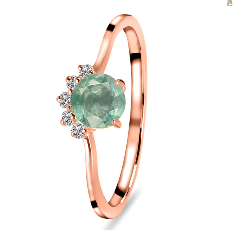 Kyanite (Green) & White Topaz Ring KYN-RDR-1942-G.