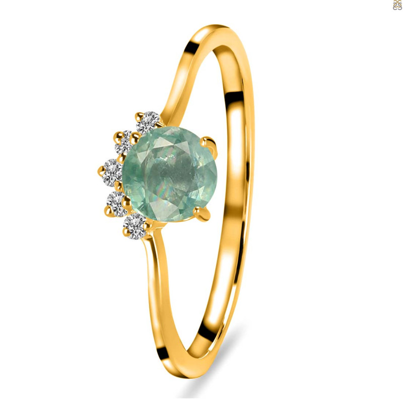 Kyanite (Green) & White Topaz Ring KYN-RDR-1942-G.