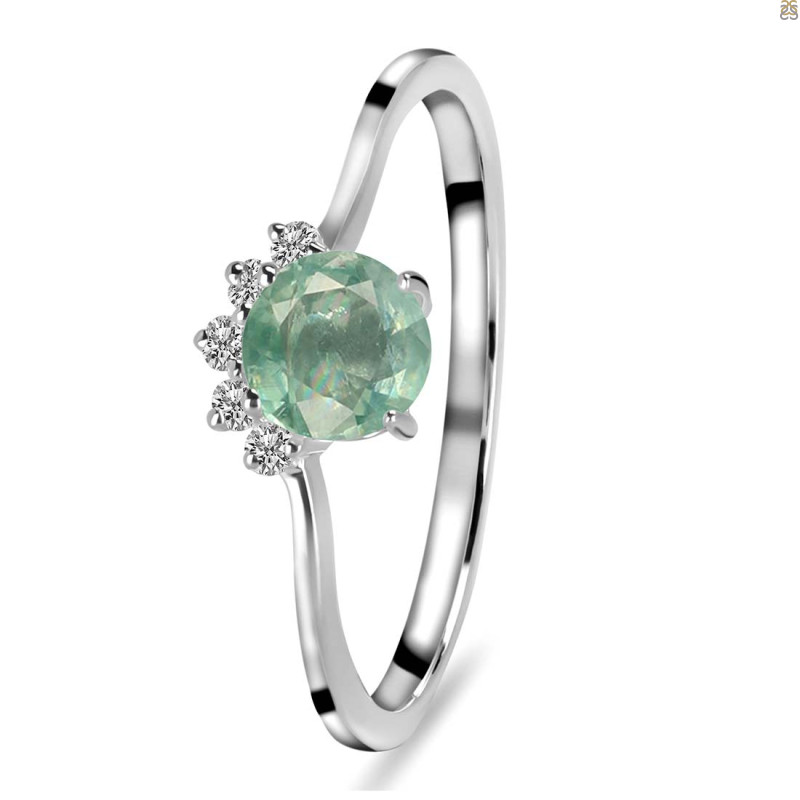 Kyanite (Green) & White Topaz Ring