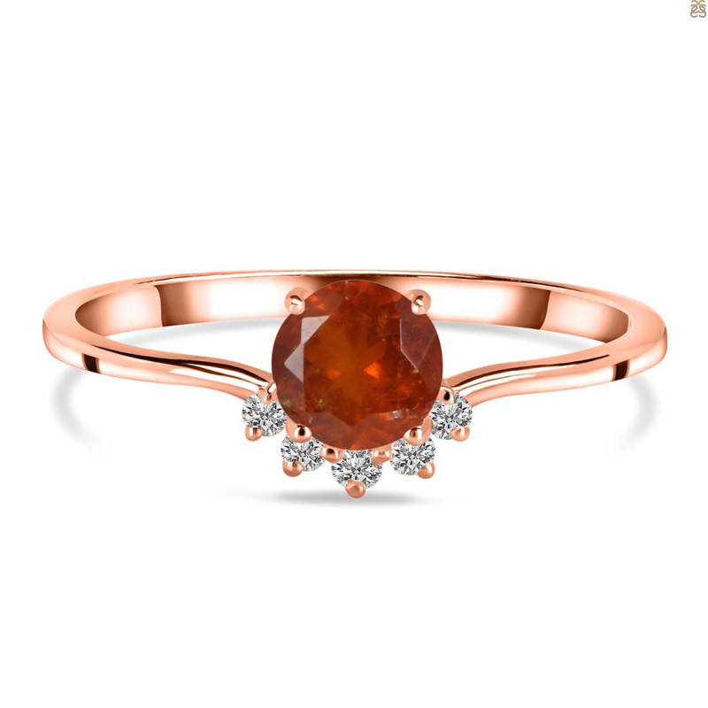 Kyanite (Orange) & White Topaz Ring KYN-RDR-1942-O.