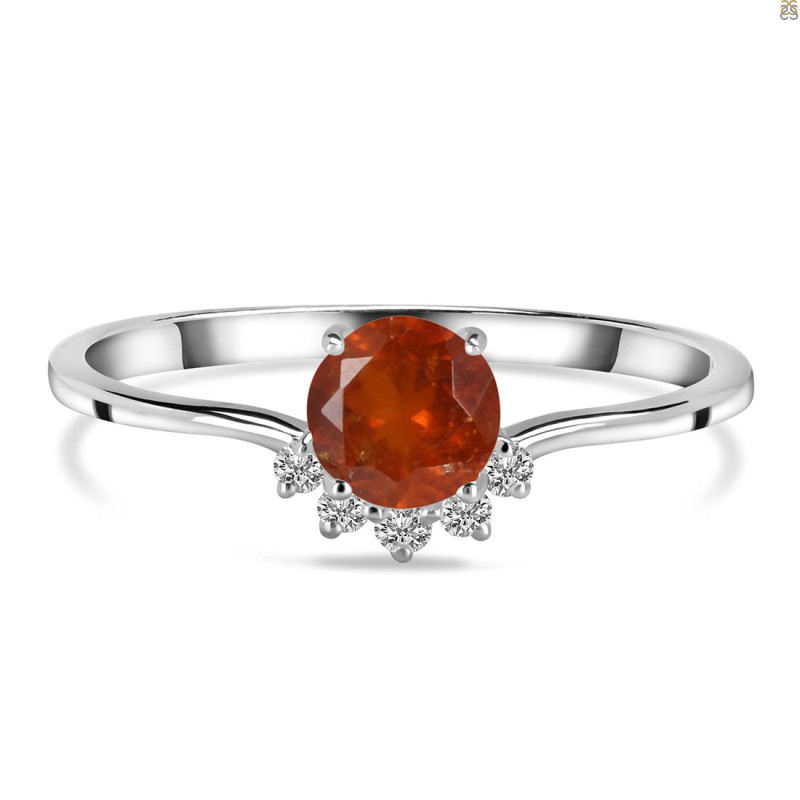 Kyanite (Orange) & White Topaz Ring KYN-RDR-1942-O.