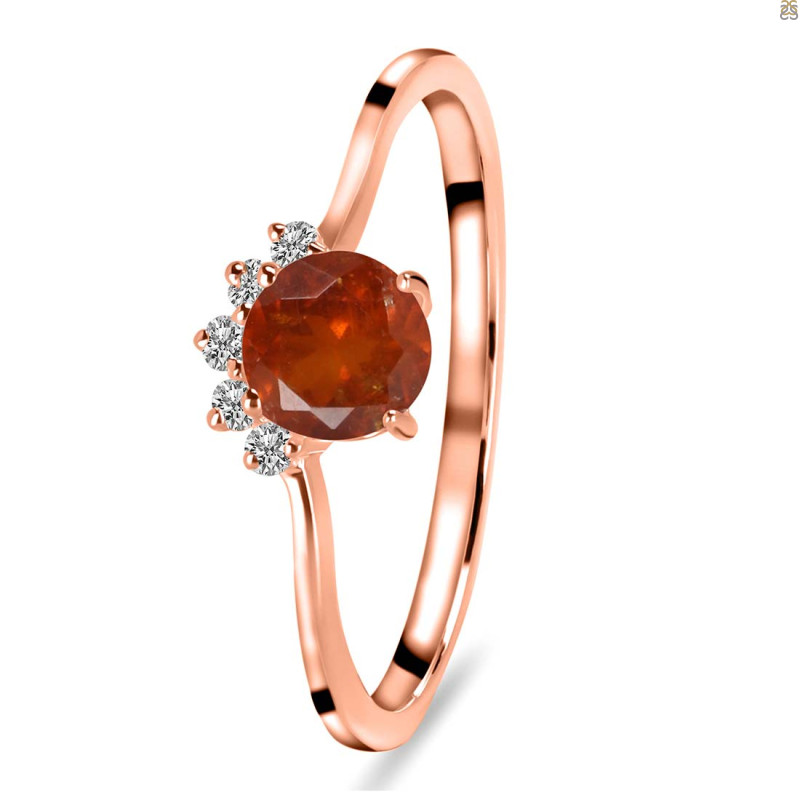 Kyanite (Orange) & White Topaz Ring KYN-RDR-1942-O.