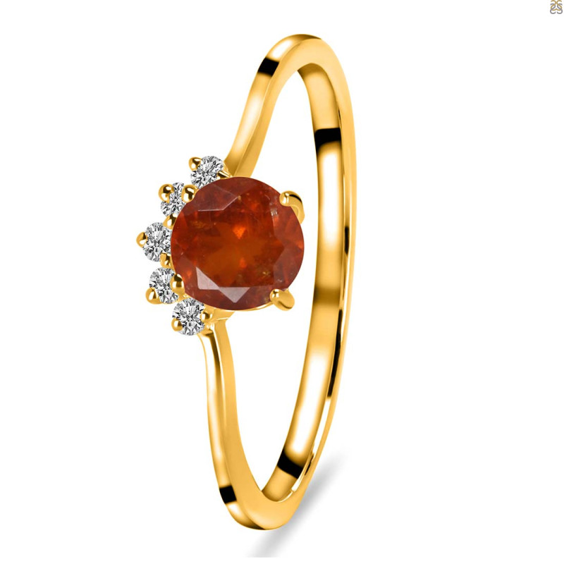 Kyanite (Orange) & White Topaz Ring KYN-RDR-1942-O.