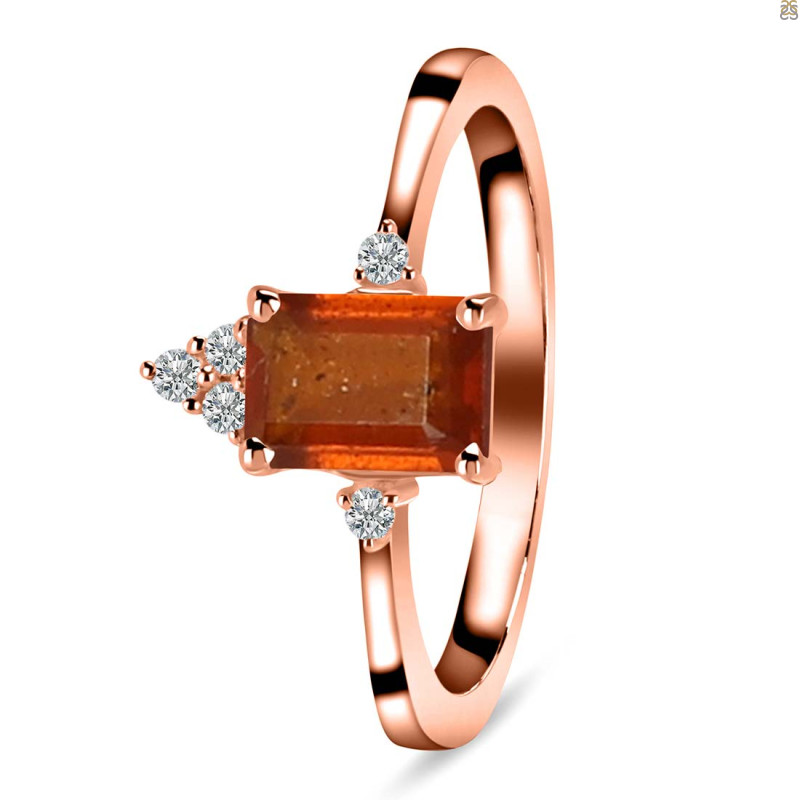 Kyanite (Orange) & White Topaz Ring KYN-RDR-2194-O.