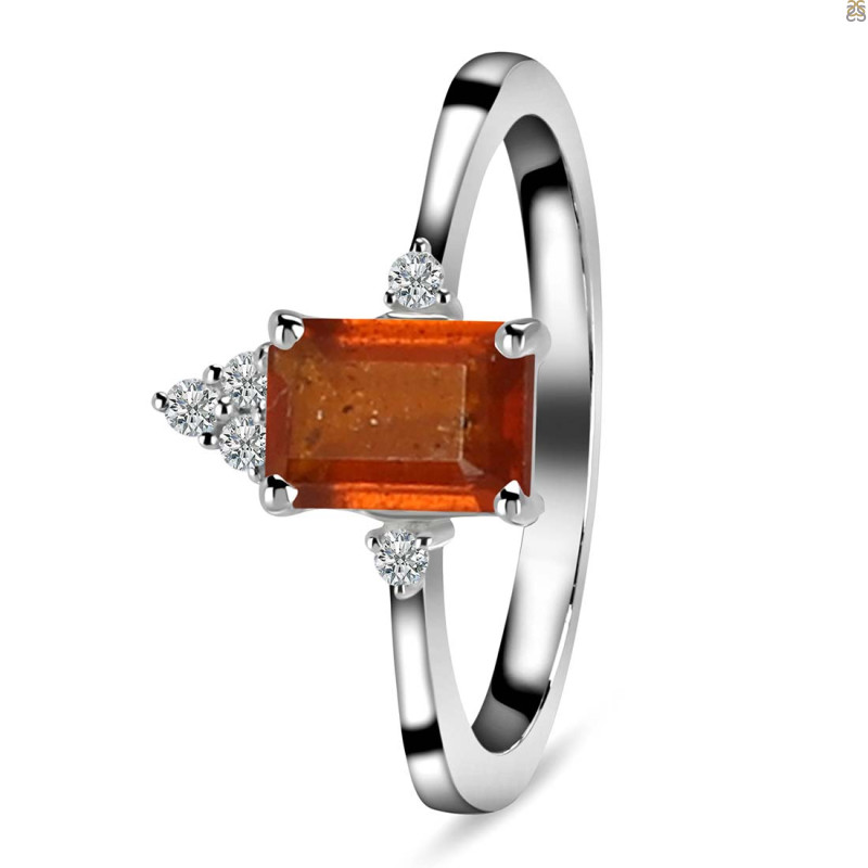 Kyanite (Orange) & White Topaz Ring