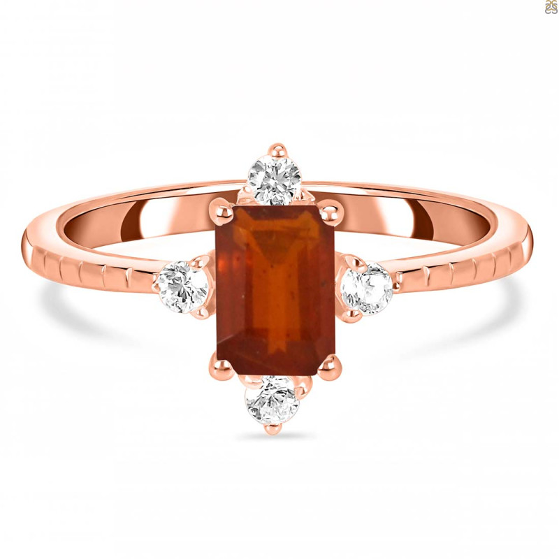Kyanite (Orange) & White Topaz Ring KYN-RDR-2210-O.