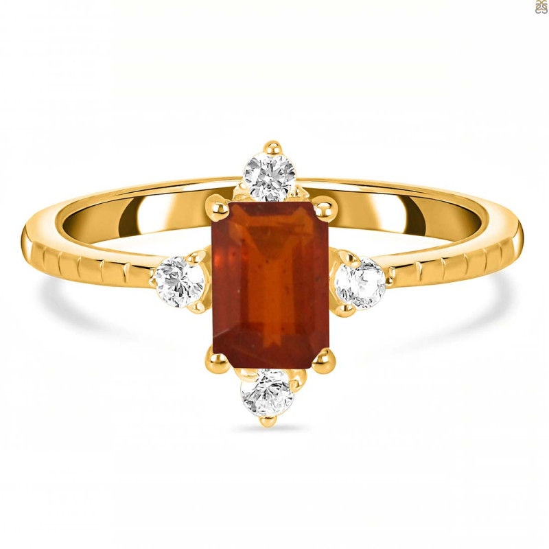 Kyanite (Orange) & White Topaz Ring KYN-RDR-2210-O.