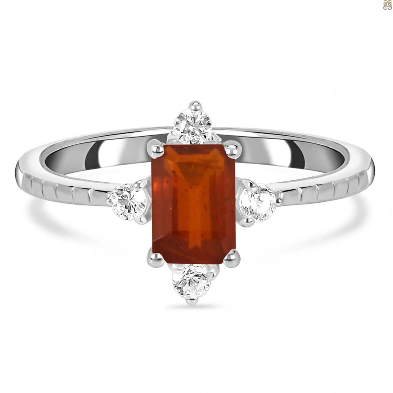 Kyanite (Orange) & White Topaz Ring KYN-RDR-2210-O.