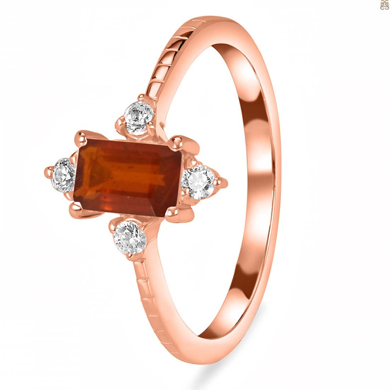 Kyanite (Orange) & White Topaz Ring KYN-RDR-2210-O.
