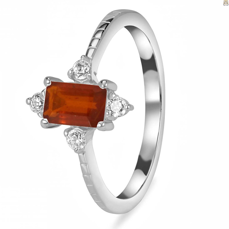 Kyanite (Orange) & White Topaz Ring