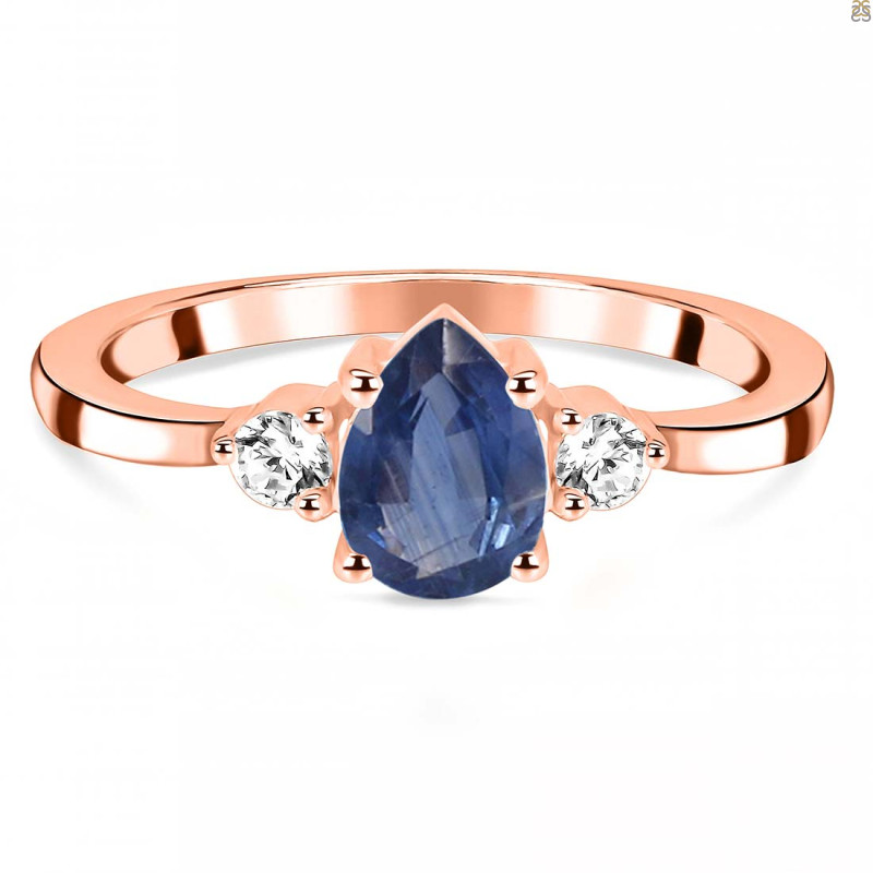 Kyanite & White Topaz Ring KYN-RDR-2213.