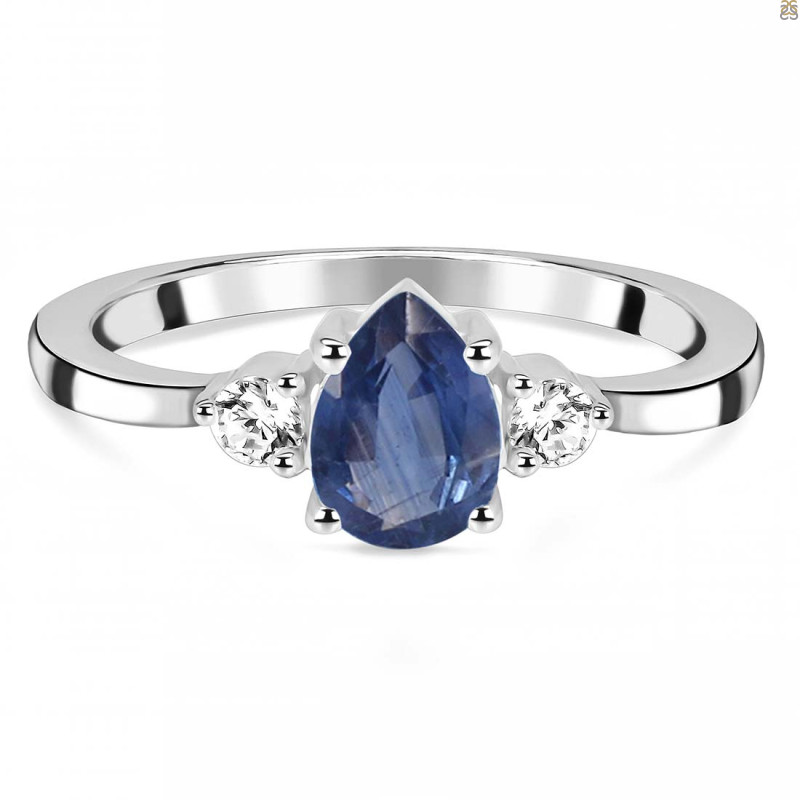 Kyanite & White Topaz Ring KYN-RDR-2213.