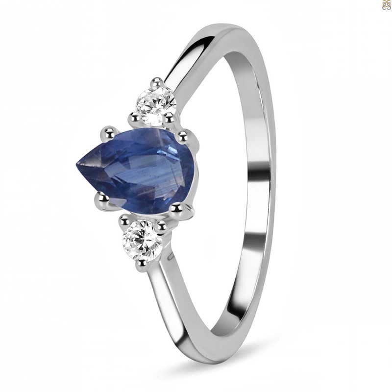 Kyanite & White Topaz Ring