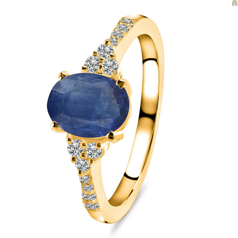 Kyanite & White Topaz Ring KYN-RDR-2219.