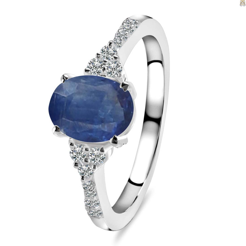 Kyanite & White Topaz Ring