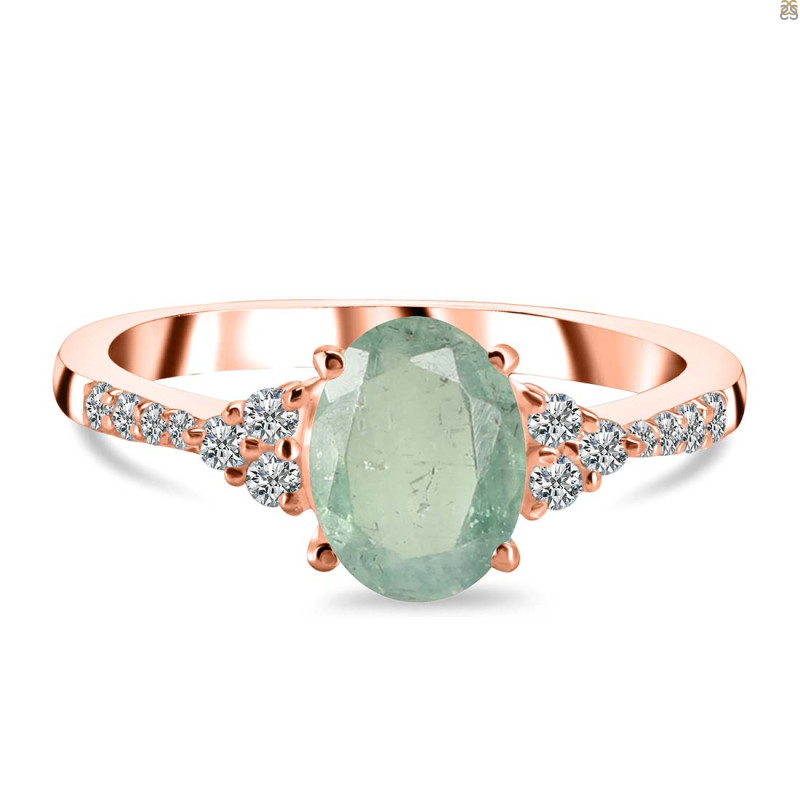 Kyanite (Green) & White Topaz Ring KYN-RDR-2219-G.