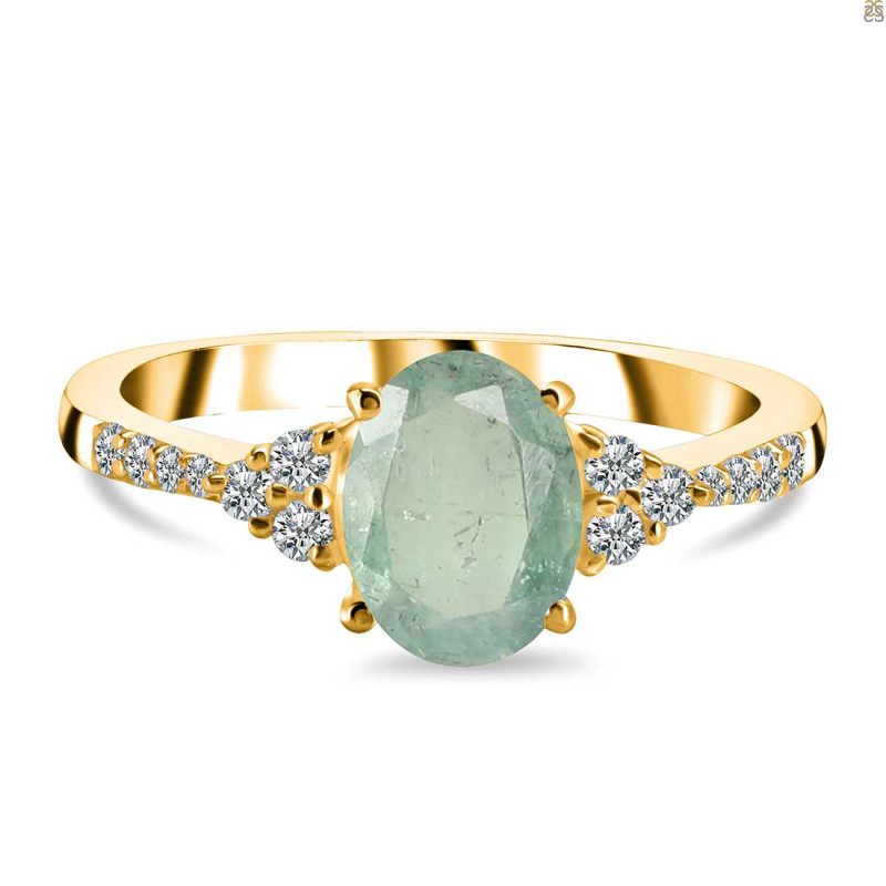 Kyanite (Green) & White Topaz Ring KYN-RDR-2219-G.