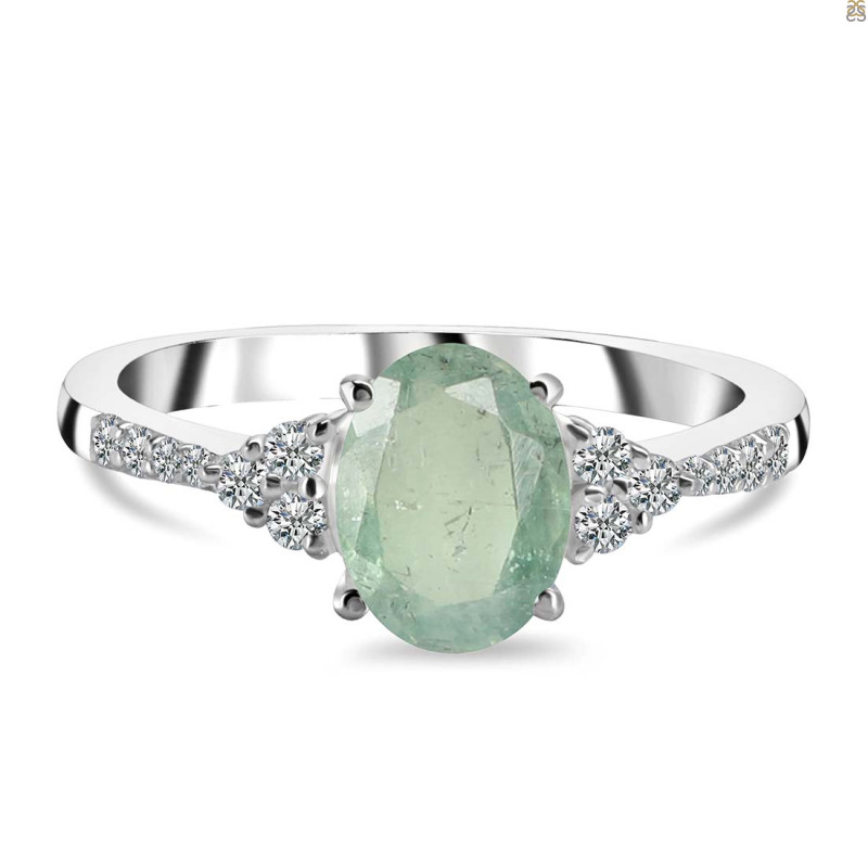 Kyanite (Green) & White Topaz Ring KYN-RDR-2219-G.
