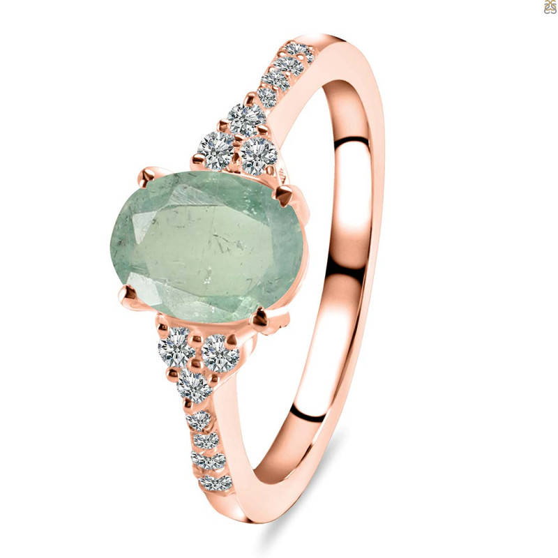 Kyanite (Green) & White Topaz Ring KYN-RDR-2219-G.