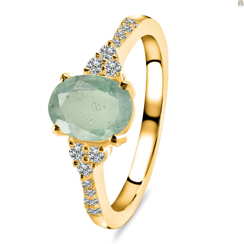 Kyanite (Green) & White Topaz Ring KYN-RDR-2219-G.
