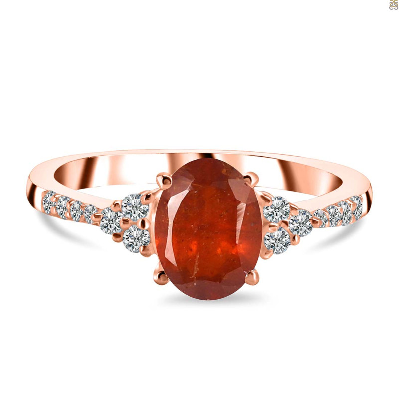 Kyanite (Orange) & White Topaz Ring KYN-RDR-2219-O.