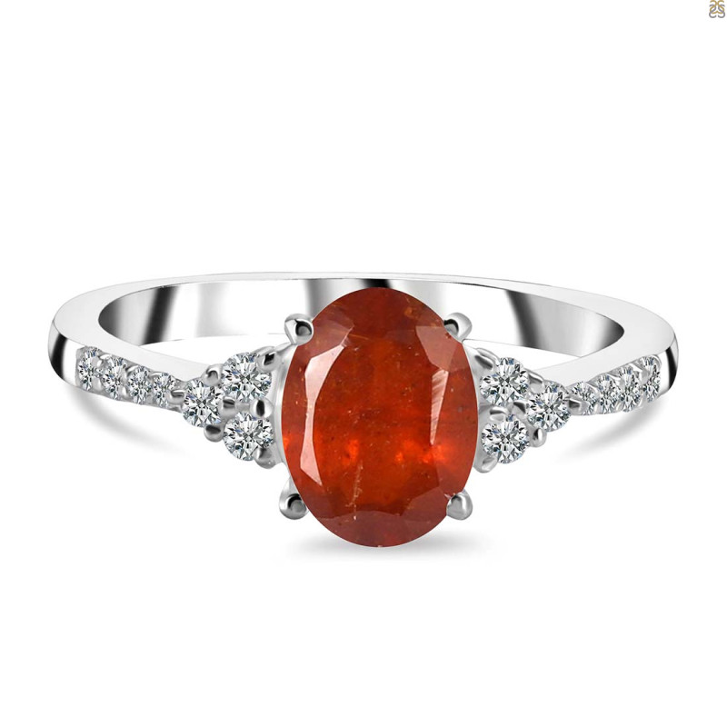 Kyanite (Orange) & White Topaz Ring KYN-RDR-2219-O.