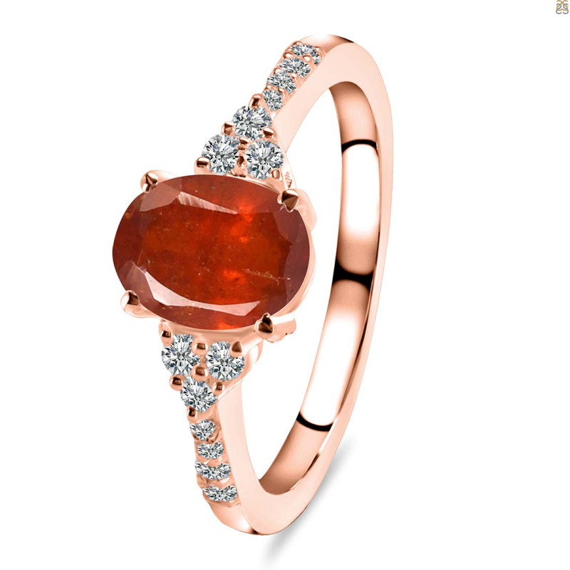 Kyanite (Orange) & White Topaz Ring KYN-RDR-2219-O.