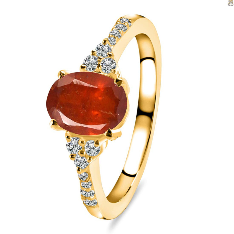 Kyanite (Orange) & White Topaz Ring KYN-RDR-2219-O.
